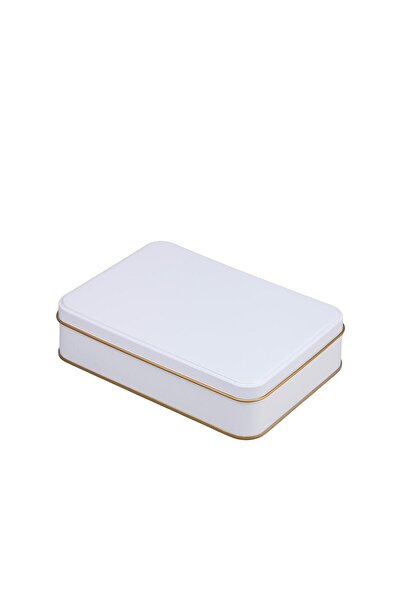 Genel Markalar Beyaz Metal Kutu 19x13,5x4,5 cm, şık ve kullanışlı saklama çözümü