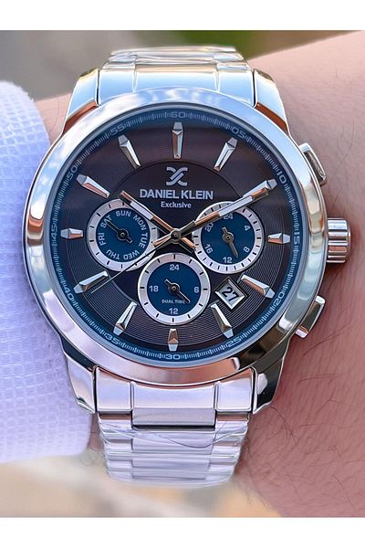 Daniel Klein Steel Cord Chronometer Dial Design 3 Atm Water Resistant Men Wristwatch 14031.4