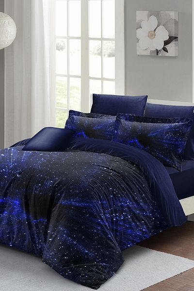 MonoHome Cotton Double Duvet Cover Set Natura Blue Branch