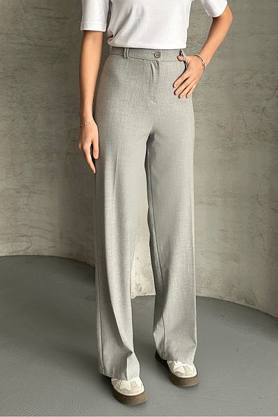 macharel jeans Gray Straight Fabric Trousers