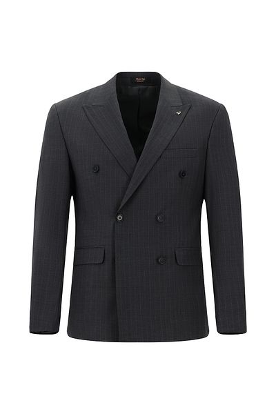Kiğılı Regular Fit Wool Striped Double Breasted Suit