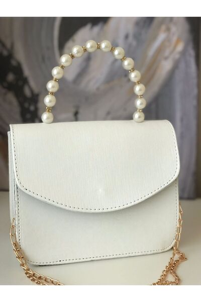 MYU23 Kadın Incili Ve Gold Zincirli Omuz Ve El Çantası Kutu Şık El Omuz Çanta