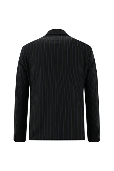 Abdullah Kiğılı Regular Fit Yünlü Kruvaze Çizgili Takım Elbise