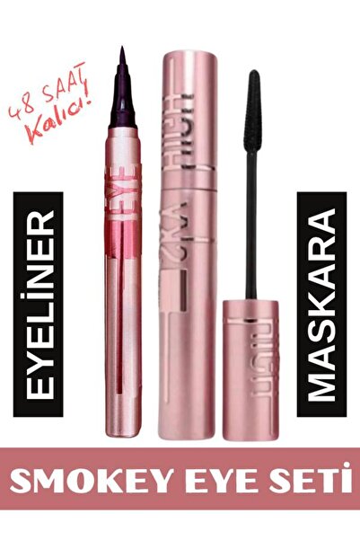 NUNUKO 2'li Sky High Maskara Eyeliner Seti - 48 Saat Kalıcı Smokey Eye Makyaj...