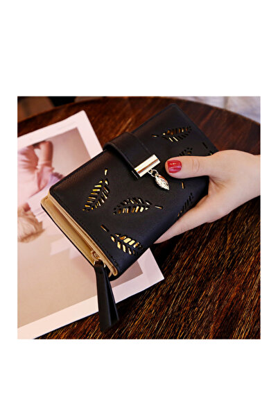 Generic Women's Wallet - Leaf - Black