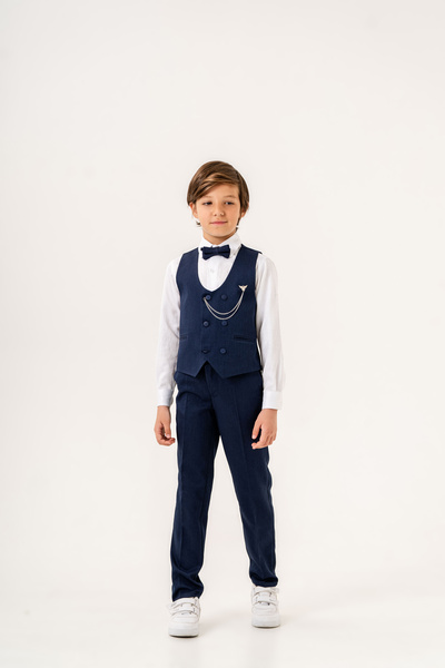 carino's kids Boy's Tuxedo Suit - Set of 4 with Vest, Bow Tie and Shirt