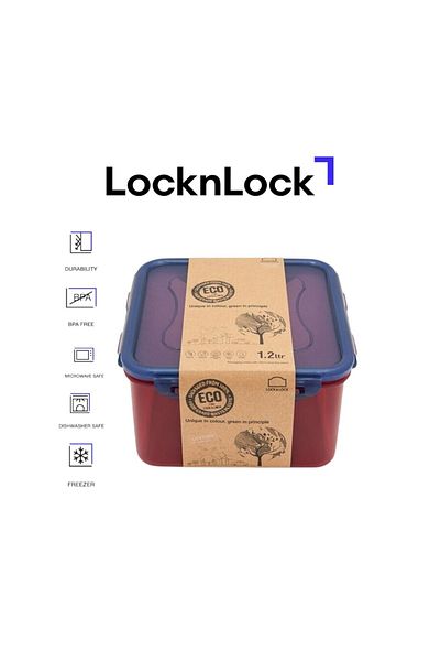 locknlock Eco-Friendly 1.2L Airtight Squared Food Container
