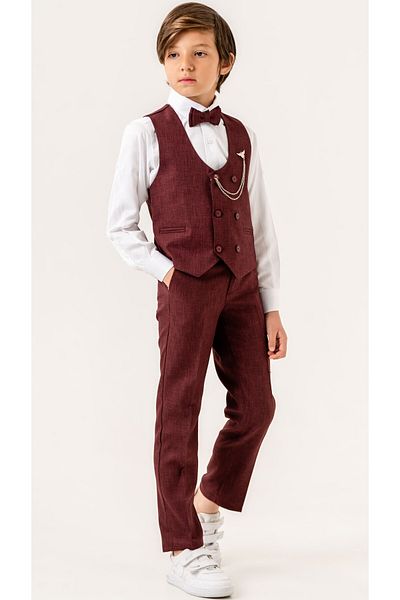 carino's kids Boy's Tuxedo Suit - Set of 4 with Vest, Bow Tie and Shirt