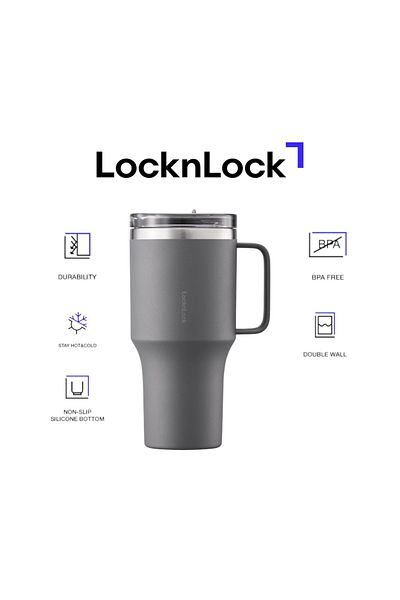 locknlock Metro Mug King Hot and Cold Beverages 820ml Grey
