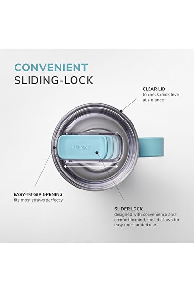 locknlock Metro Mug King Hot and Cold Beverages 820ml Grey