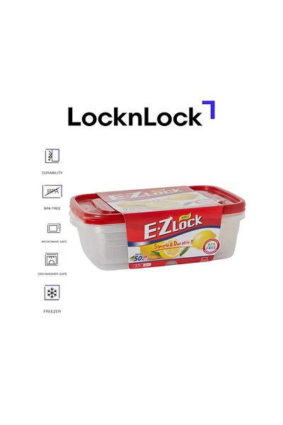 locknlock EzLock Rectangle Container Set - 2.7L (Set of 2)