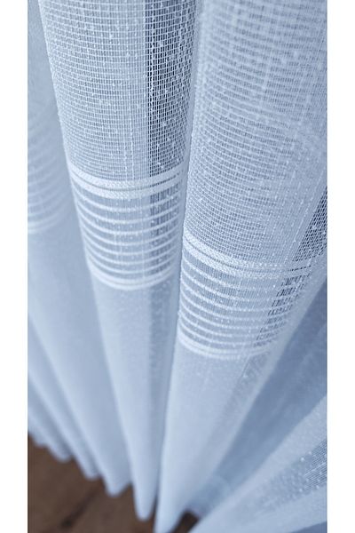 Yuka White Linen - 1/3 Tight Pleat Tulle, Curtain Anti-Wrinkle Iron-Only Leaded Skirt
