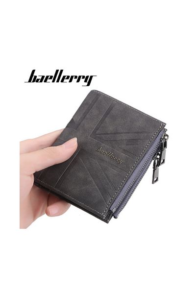Generic Ribbed Zip Wallet - Dark Grey