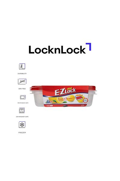 locknlock EzLock Rectangle Container Set - 965ml (Set of 2)