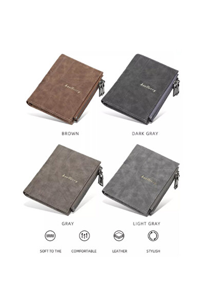 Generic محفظة أساسية نقش مضلع بسحاب - رمادي فاتح