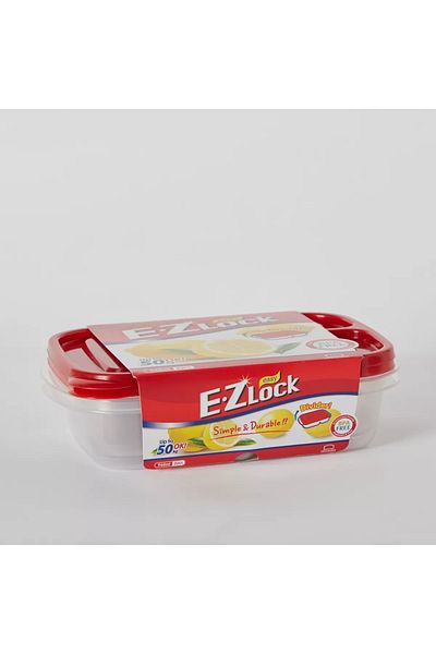 locknlock EzLock Rectangle Container Set - 965ml (Set of 2)