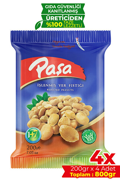Paşa Kuruyemiş İşlenmiş Yer Fıstığı 200 gr X 4 Adet (800 GR)