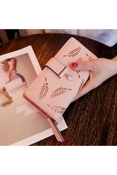 Generic Women's Wallet - Leaf - Pink