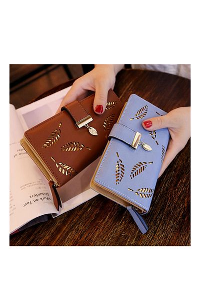 Generic Women's Wallet - Leaf - Sky Blue