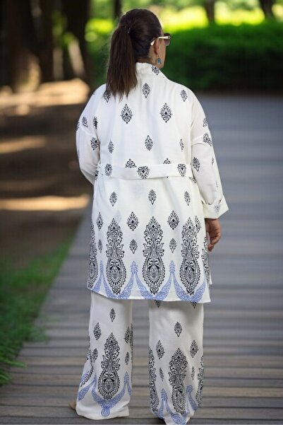 yagmurberen PANTY LINED LARGE SIZE KIMONO BOTTOM TOP DOUBLE SET