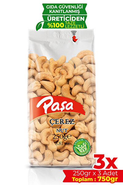 Paşa Kuruyemiş Kavrulmuş Kaju 750 gr (250 gr x 3 Adet) – Tuzlu Kaju Fıstığı