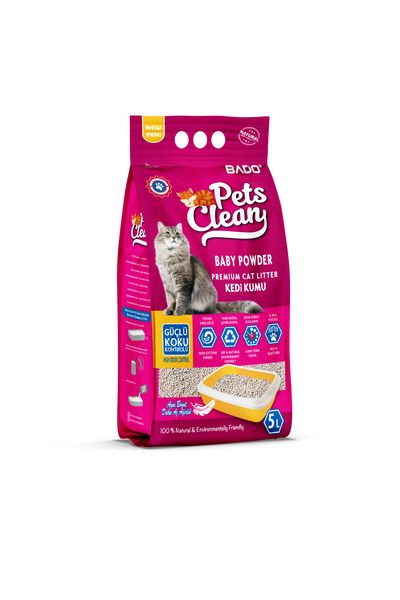 Bado Pets Clean Kedi Kumu Pudra Kokulu 5 Lt
