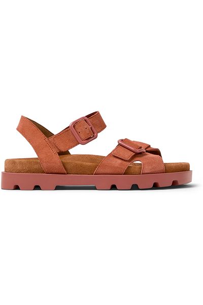 CAMPER Women's Red Adjustable Buckle Strap Sandal with Comfortable Sole for Daily Use Brutus