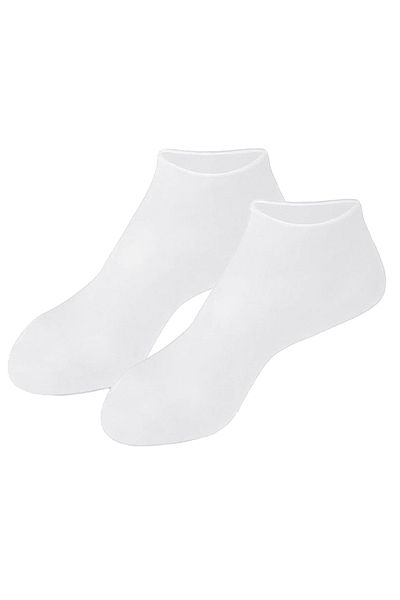 zenifique Set of 2 Zenifique® Moisturizing Socks, Silicone, White, Size 32-34