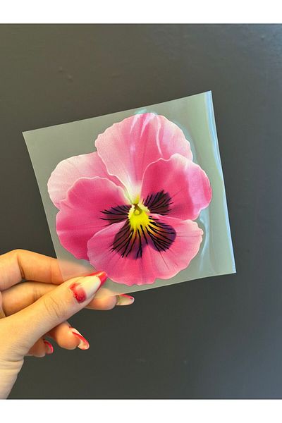 Gönülden Tasarım TRANSFER DE FLORI STICK ON FIER DE FIERĂ ARMĂ 10X10 CM Roz
