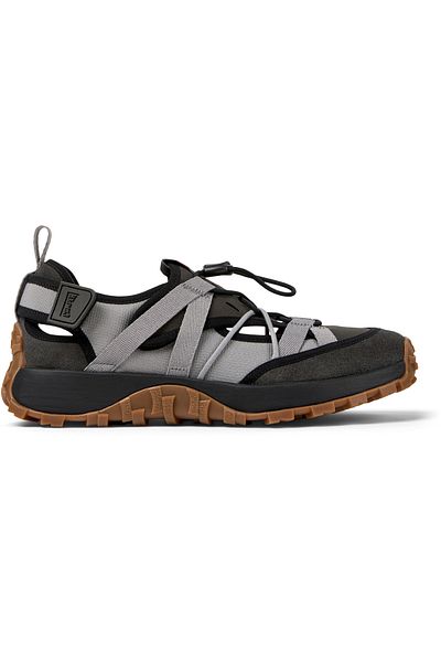CAMPER Men's Black Genuine Leather Elastic Lace-Up Sneakers Hook And Loop Comfortable DriftTrail