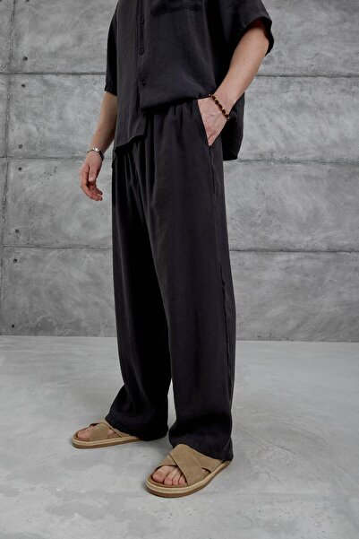 NOMARC Black Brr Modal Fabric Short Sleeve Overise Suit Bottom Top