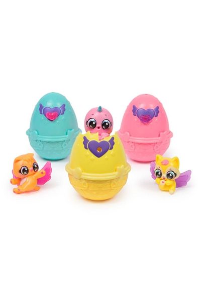 SPIN MASTERR Set of figurines in a basket, Hatchimals, Alive Neon Rainbow Basket