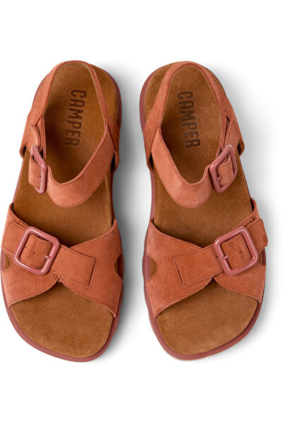 CAMPER Women's Red Adjustable Buckle Strap Sandal with Comfortable Sole for Daily Use Brutus