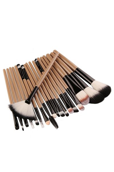 zenifique Set of 18 Makeup Brushes, Zenifique, Synthetic Hair, With Brown Handle