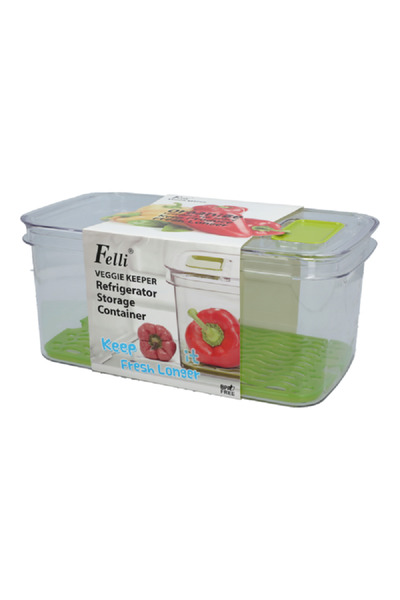 Felli Veggie Keeper Refrigerator Storage Container Clear 12inch