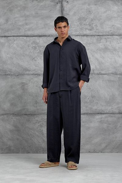 NOMARC Black 512 Modal Fabric Oversize Suit Bottom Top