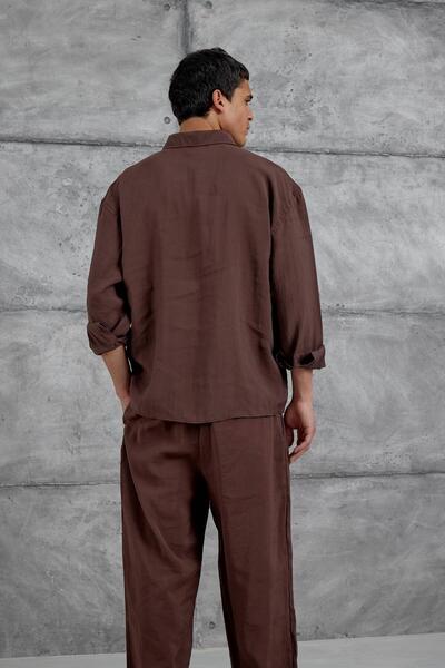 NOMARC Brown 512 Modal Fabric Oversize Suit Bottom Top