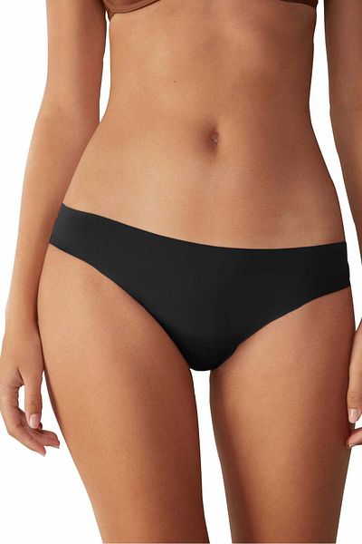 Linovit Women's Panties Emilia, Low Waist, Seamless, Black - Black, Xl