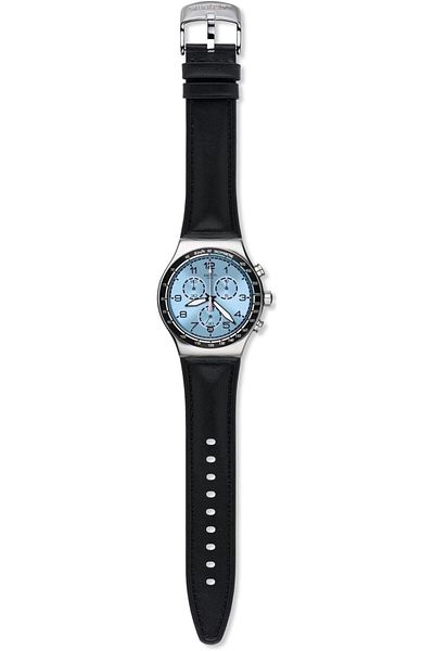 Swatch Swatch Irony Men's Blue Dial Leather Band Watch - YVS421