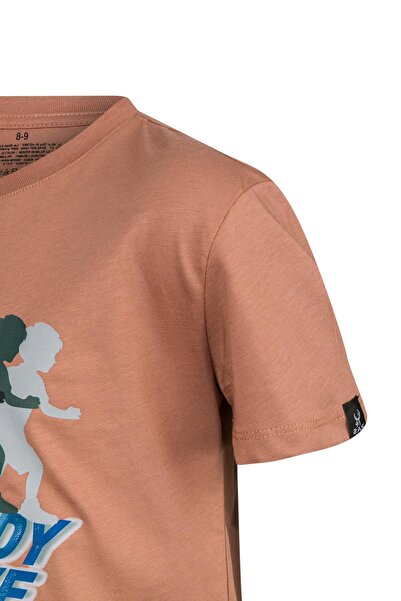 2AS Aja Παιδικό εμπριμέ μπλουζάκι καφέ 210