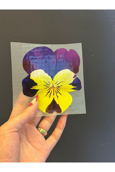 Gönülden Tasarım TRANSFER DE FLORI STICK ON FIER DE FIERĂ ARMĂ 10X10 CM Violet