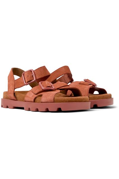 CAMPER Women's Red Adjustable Buckle Strap Sandal with Comfortable Sole for Daily Use Brutus