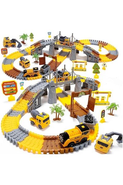 Smart Vibe Set Pista Circuit cu Vehicule Construction FunTrack, 178 Piese