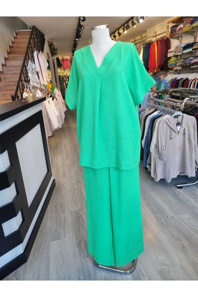 Paşalı Percentage Cotton Half Sleeve Bottom Top Set