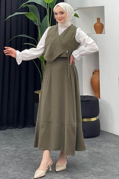 Tesettür Diyarı Women's Tansel Fabric Vest Hijab Suit