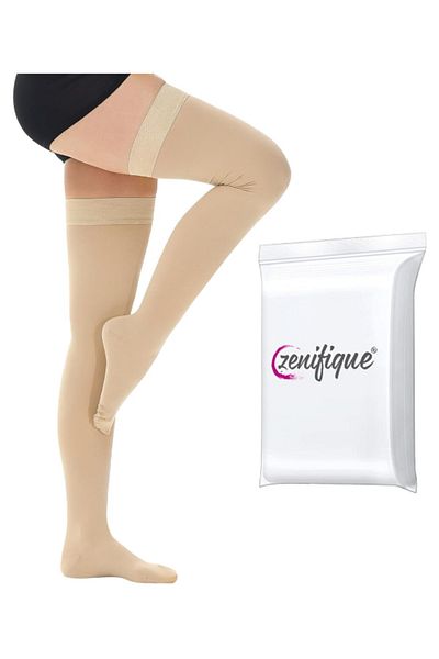 zenifique Set of 2 Zenifique Compression Socks with High Compression Degree 23-32 Mmhg, Beige, Size L