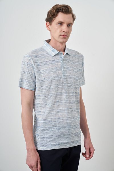 Morven Tricou pentru bărbați Blue Trend Dynamic Fit cu gât polo