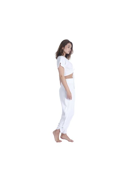Louis Marie Müslin Beyaz Kadın Gipeli Şalvar Pantalon