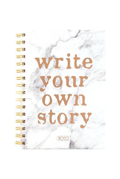 Roco دفتر ملاحظات "اكتب قصتك الخاصة" رخامي A5، 80 ورقة، مسطرة واحدة (عربي) أبيض