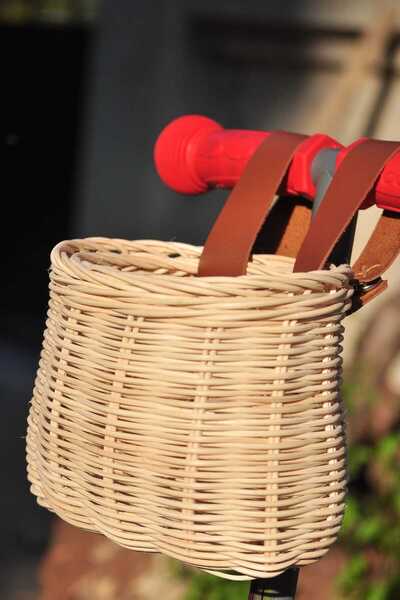 Fesleğence dekor Rattan Bisiklet Scooter Sepeti